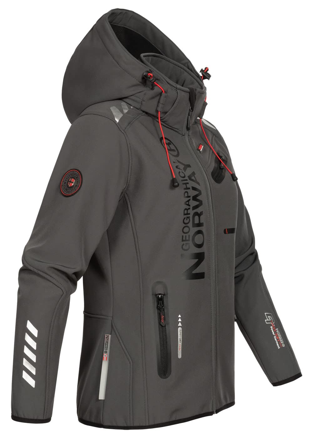 Geographical Norway Reine Lady Distribrands - Veste Softshell Femme Impermeable - Jacket À Capuche Outdoor - Blouson Coupe Vent Resistant Hiver