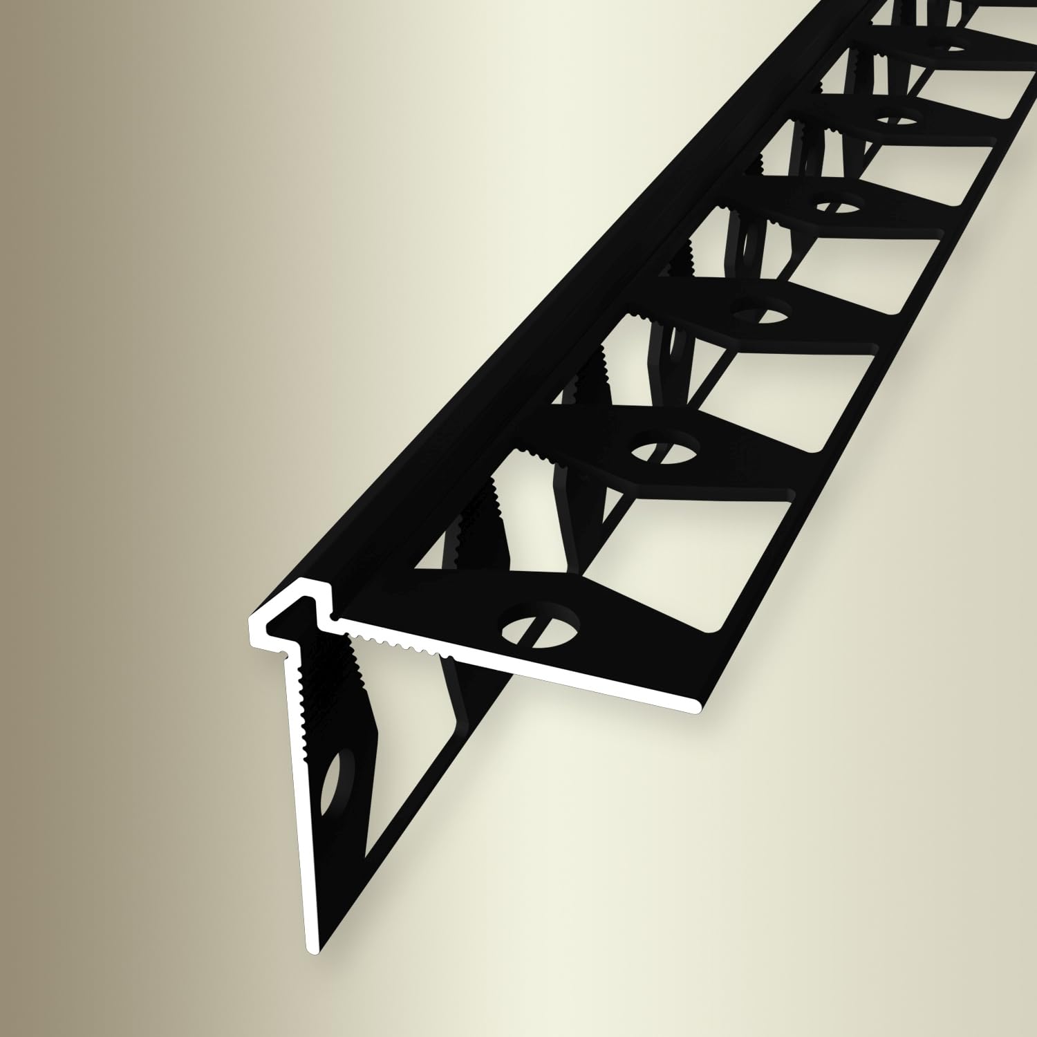 Wandprofil 25 x 25 x 2700 mm Einfasshöhe 2 mm Tapetenprofil Aluminium Glatt Winkelprofil Geschlossen Gestanzt Metallprofil pulverbeschichtet schwarz matt RAL9005 Verbindungsprofil Küberit