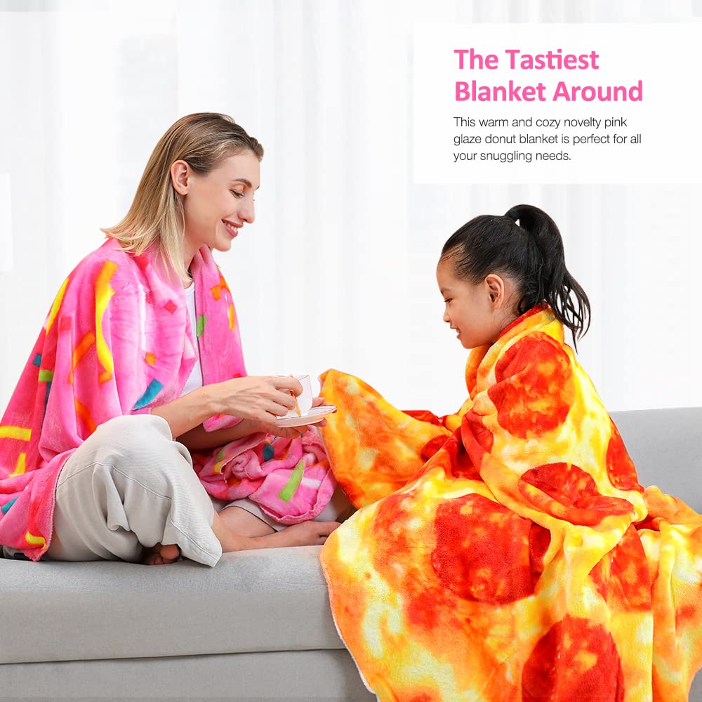 BECEFF Large Pepperoni Pizza Throw Blanket Double Sided for Adults &  Teenagers, Round Realistic Flannel Novelty Food Blanket, Funny Gifts for  Teen