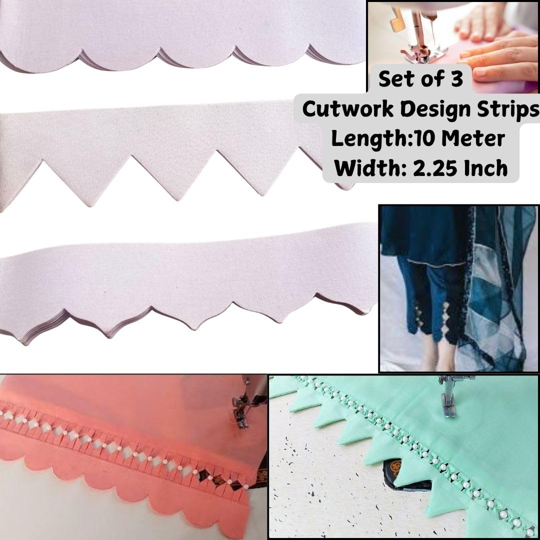 Artonezt Set of 3 Buckram Iron on Fusible Interlining Roll Canvas Cotton Bukram for Salwar, Pant Plazzo, Collar, Sleeves, Fancy Gala Neck Pasting Fusing for Sewing, Tailoring, Boutique