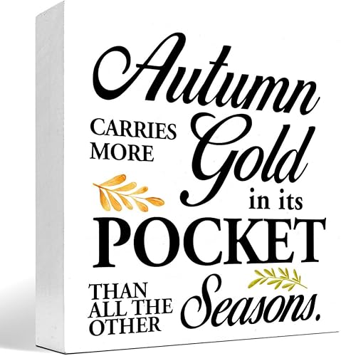 Miniatura 8 de Decoración de escritorio de otoño, Groovy Gobble Gobble Fall Thanksgiving Wood Block Sign Decoración de escritorio, caja de madera rústica de