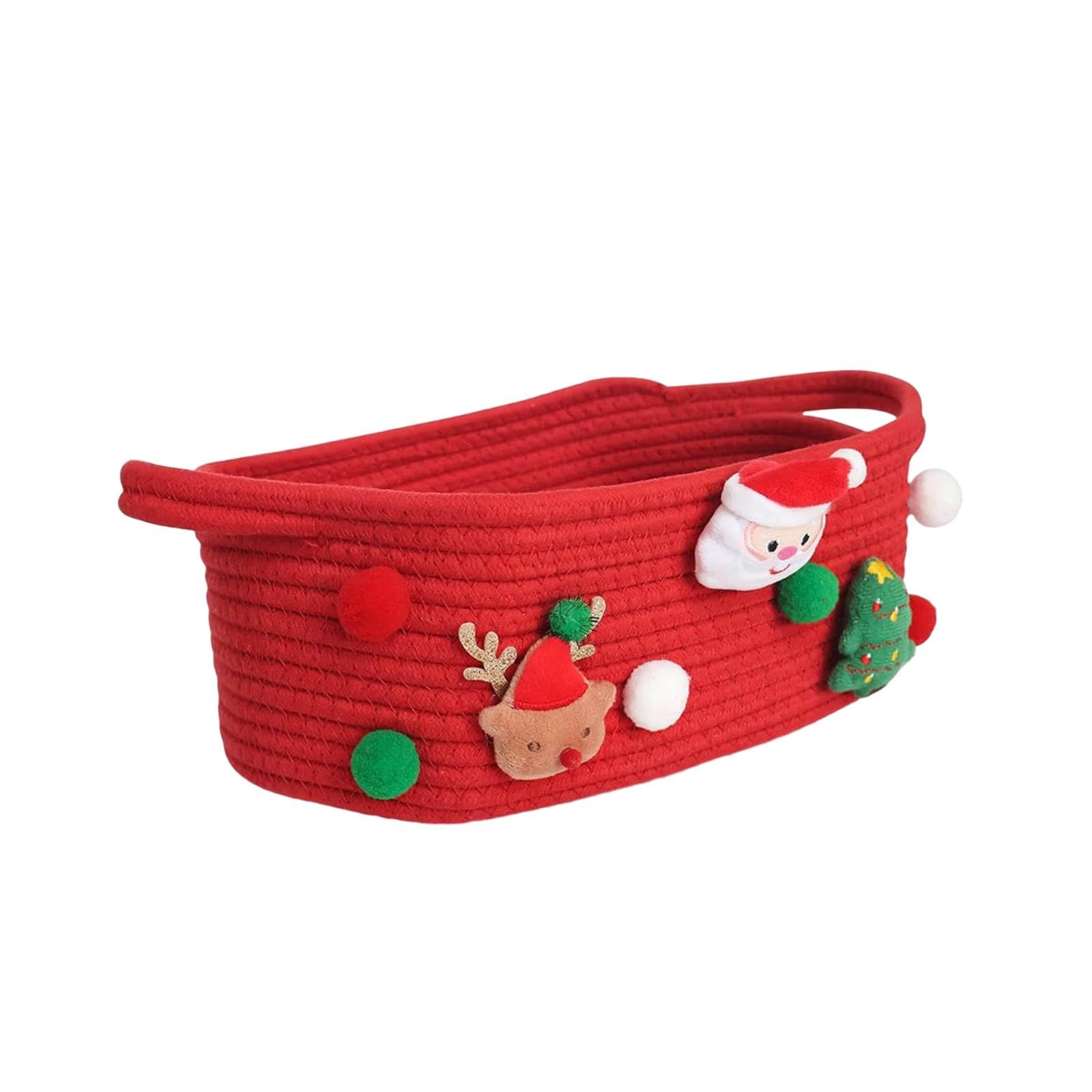 Christmas Storage Basket Cute Christmas Decoration for Cafe Restaurant Party Red | Baskets | Home Dacor-image-16