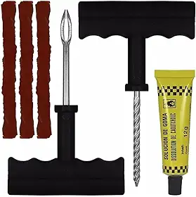 Kit Viagem Conserto Reparo Remendo Pneu Furado Carro Caminhão Moto s/Câmara Macarrão Espaguete Automotivo - TYDA