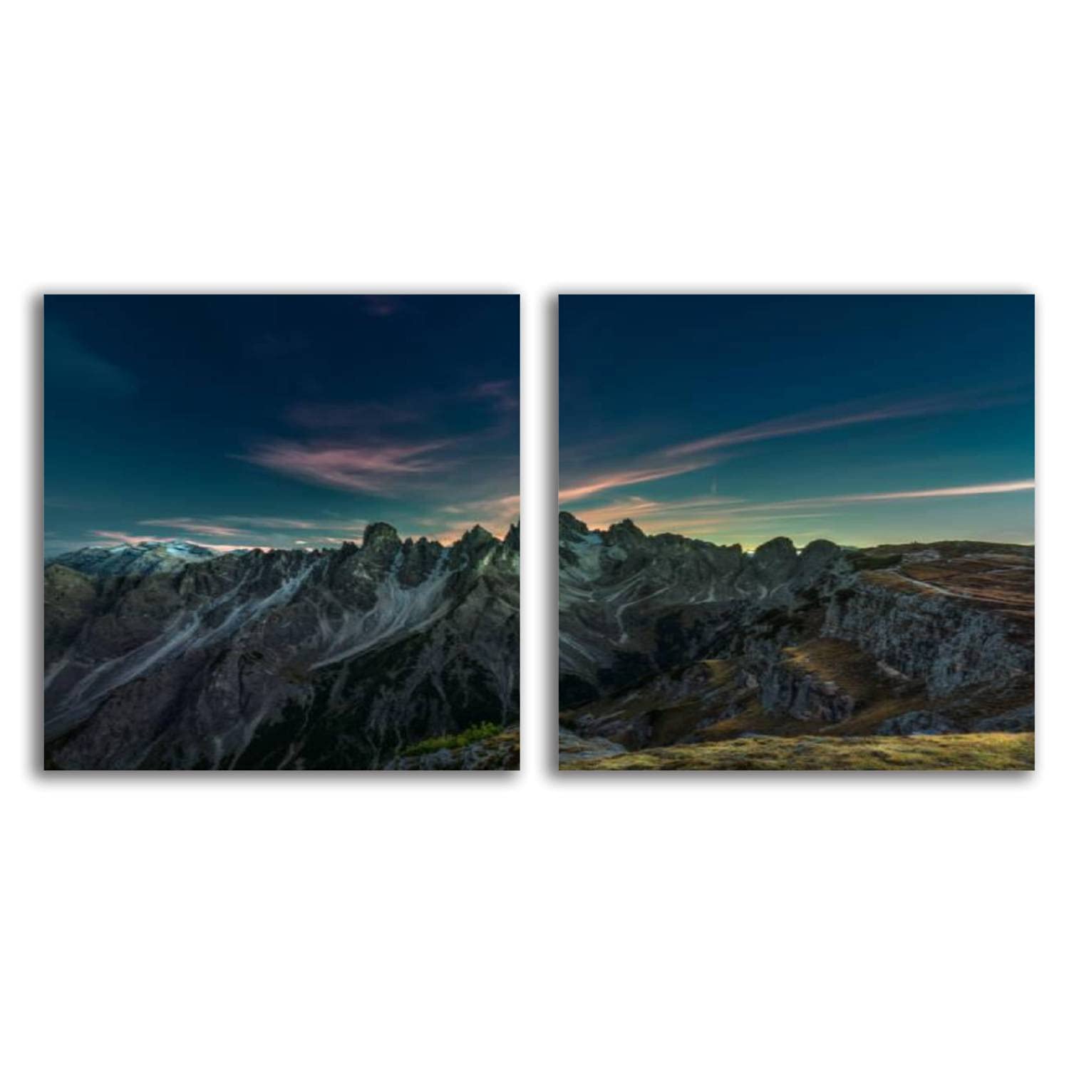 Canvas Wall art Paintings Prints Framed Posters Artwork Sunset in the Dolomites Ready to Hang for Living Room Bedroom Office Home Decoration Gift 24"X 48"