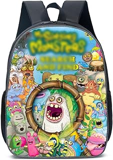 REYOK Monster Backpacks Girls Monsters Backpack Children's School Bag Sing Backpack Schoolbag Girls School Bags Cartoon Book Stationery Bag Rucksack Bag Monster School Bags