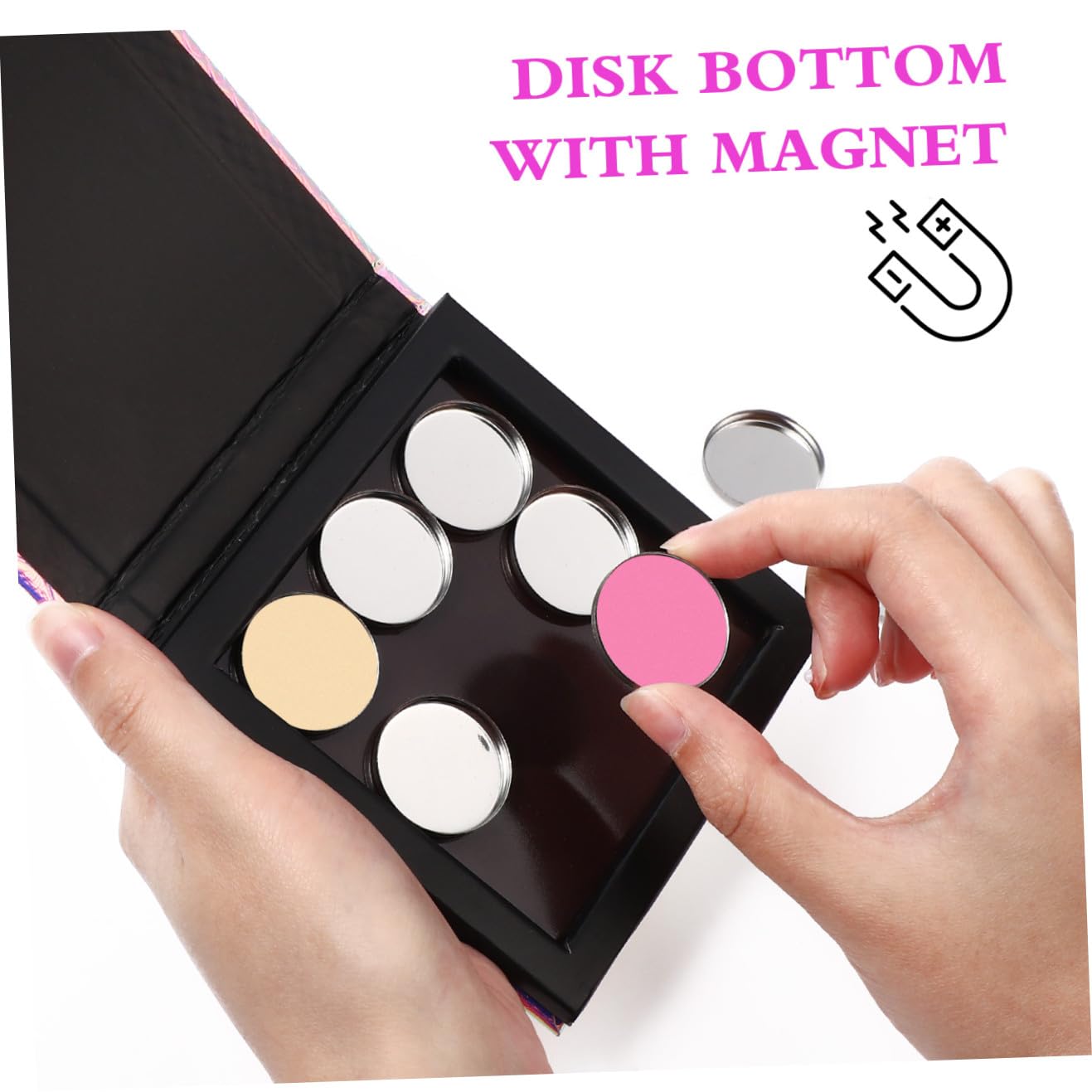 Beavorty 3 Set vassoio per il trucco vuoto ombretto tavolozza trucco magnetica kit palette vuoto per il trucco tavolozze di trucco bordo dei cosmetici condizionatore cosmetico padella