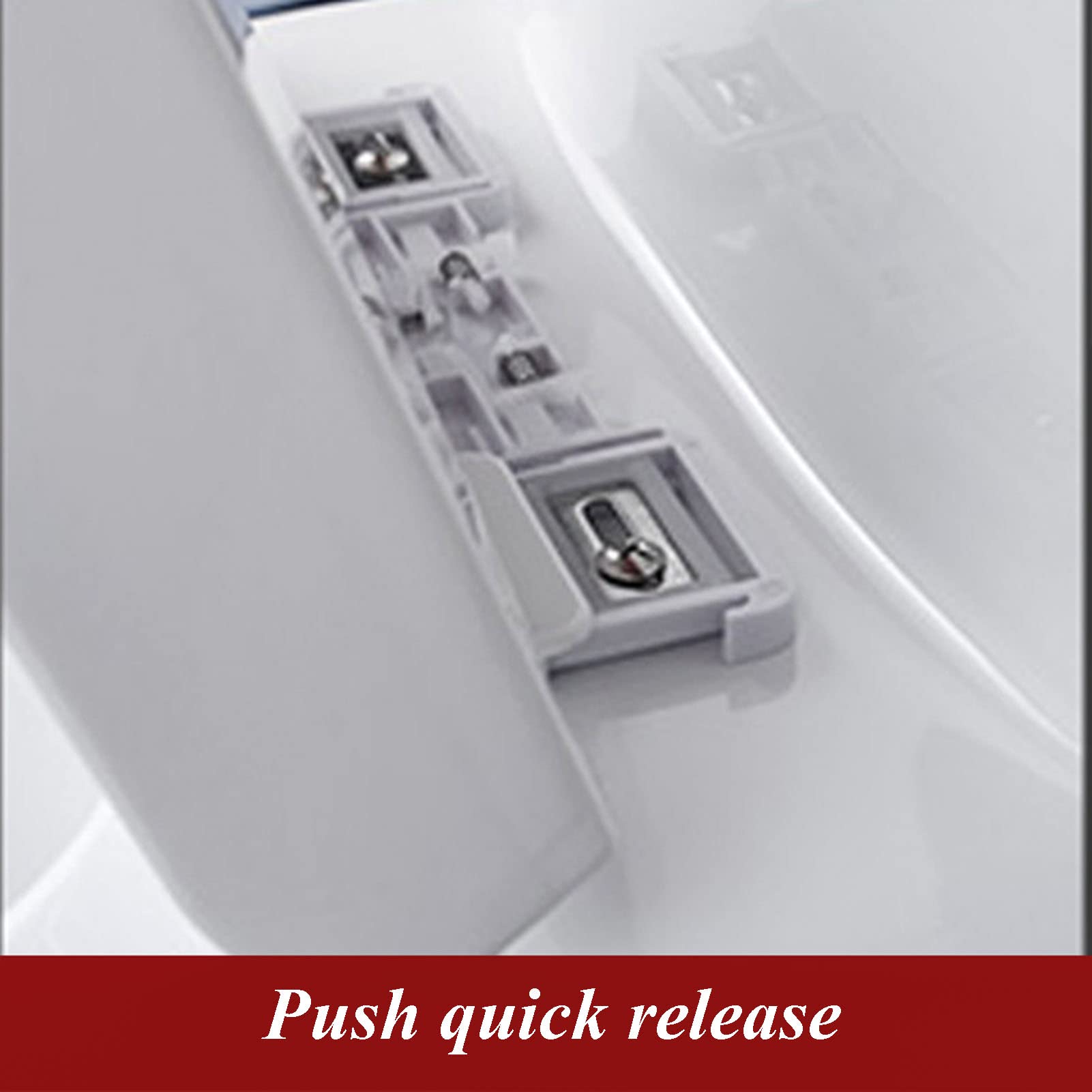 Länglicher Toilettensitz mit langsamem Schließen, einfache Entfernung, sicherer Sitz für Familie, Hotel, Wohnung, Büro, langlebiges weißes Design, nie lockern