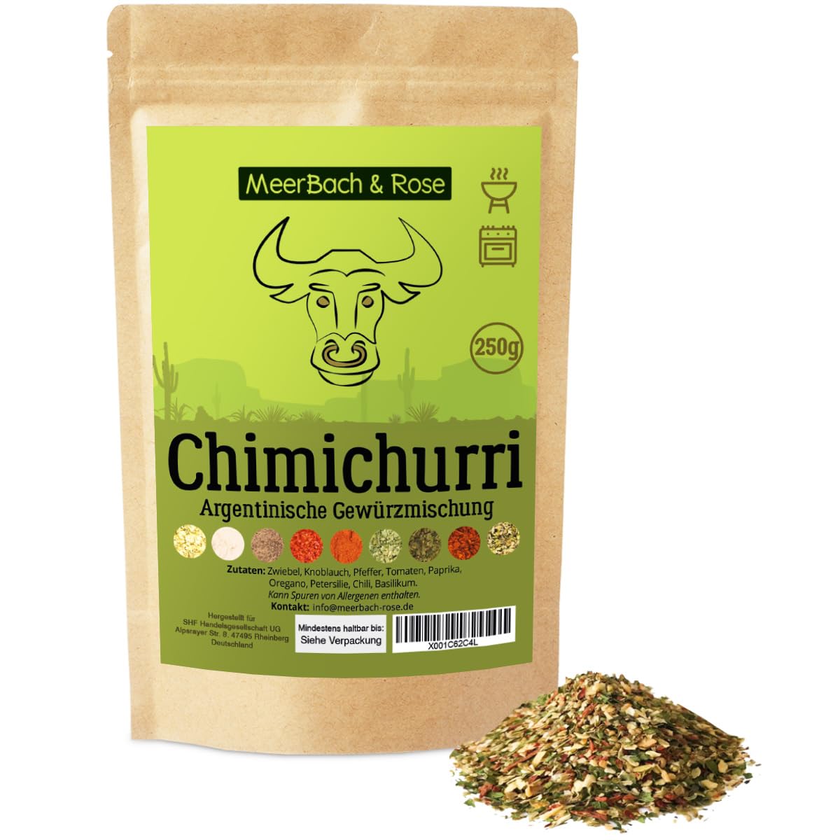 Chimichurri Gewürzmischung, 250g Chimi Churri, Argentinisches Gewürz, Chimichurri Gewürz, perfekt zum Grillen!
