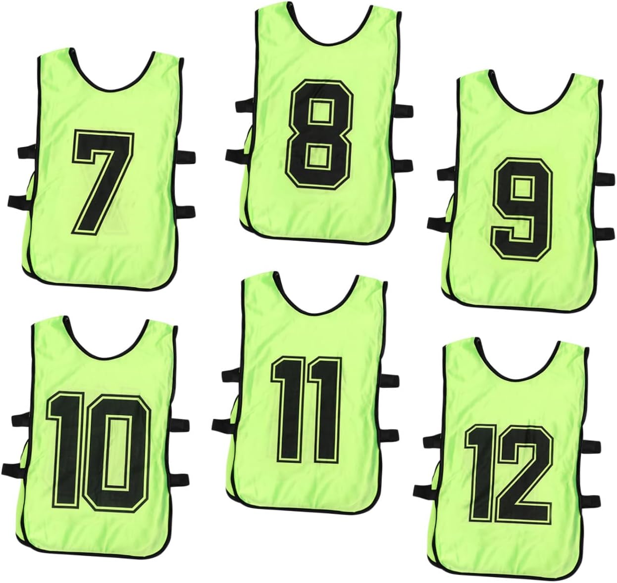 ibasenice 6pcs Sports Vests Polyester Team Practice Bibs Lightweight Comfortable for Soccer Football Basketball Hockey Fits Ages