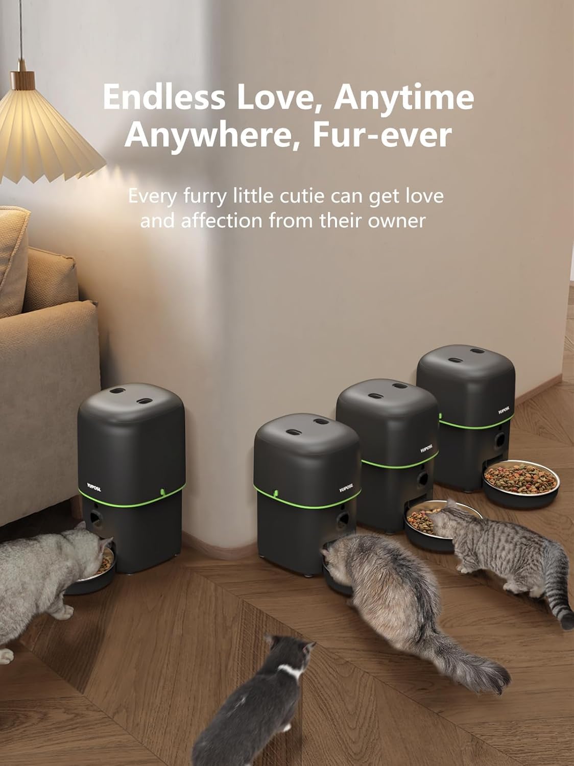 Automatic Cat Feeder with Camera - 5G WiFi Auto Cat Food Dispenser, 1080P HD Video with Night Vision, 1-15 Meals, 1-99 Portions, 2-Way Audio, Keeps Food Fresh, 4L Timed Pet Feeder Also for Dogs - image 7