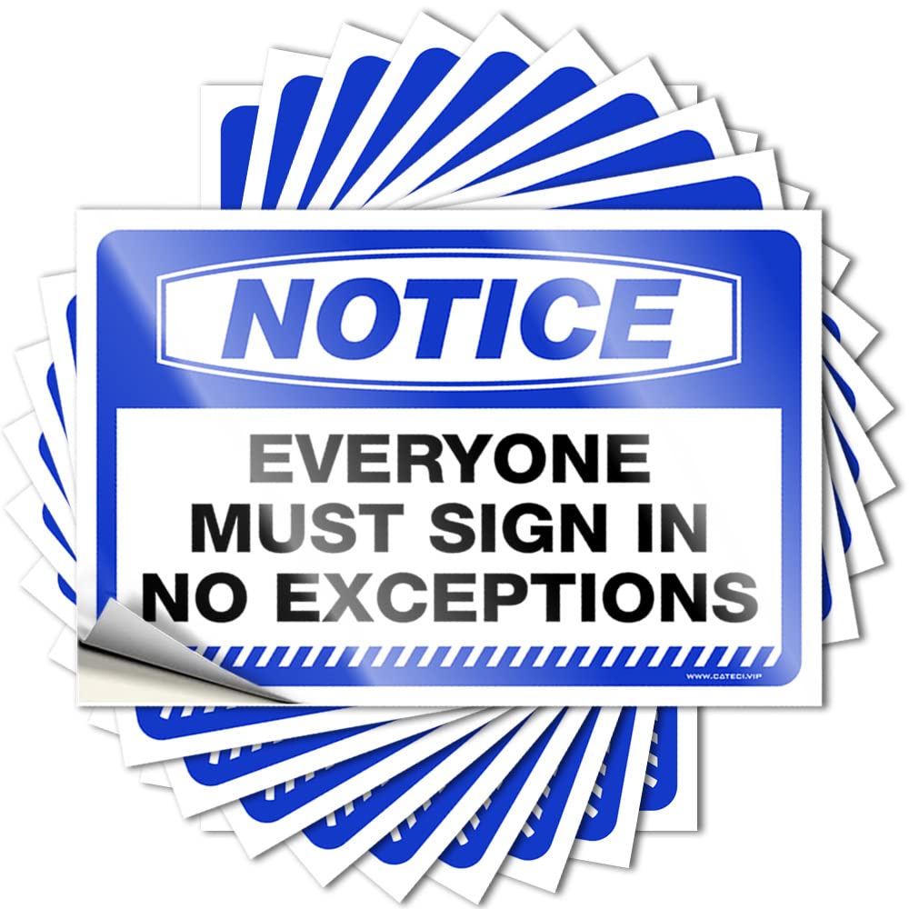 Notice Everyone Must Sign in No Exceptions Bottle Accent - Personalized Sticker Self Adhesive Sticker(12X18CM)