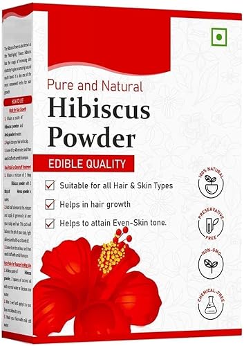 MA Hibiscus - Polvo para el cuidado del cabello, piel, paquete de cara, máscara, comer, beber, té, bricolaje  Rosa sinensis natural pura  Flor