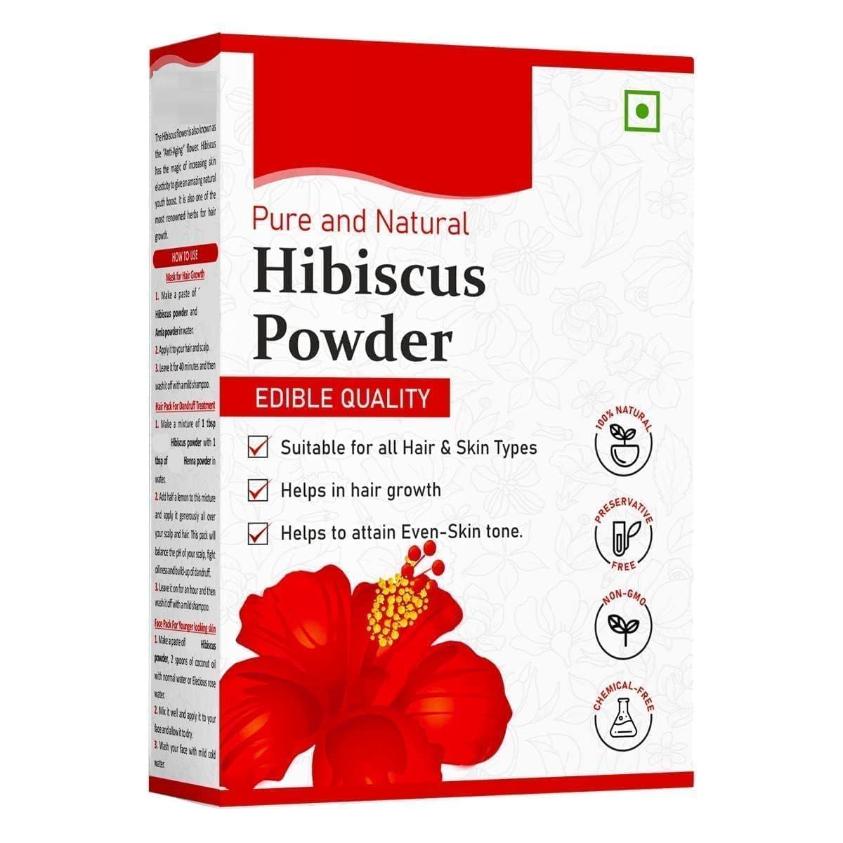 200 Gram 7 05 ounce Hibiscus powder - Hibiscus flower powder for hair growth face and skin 1Pack