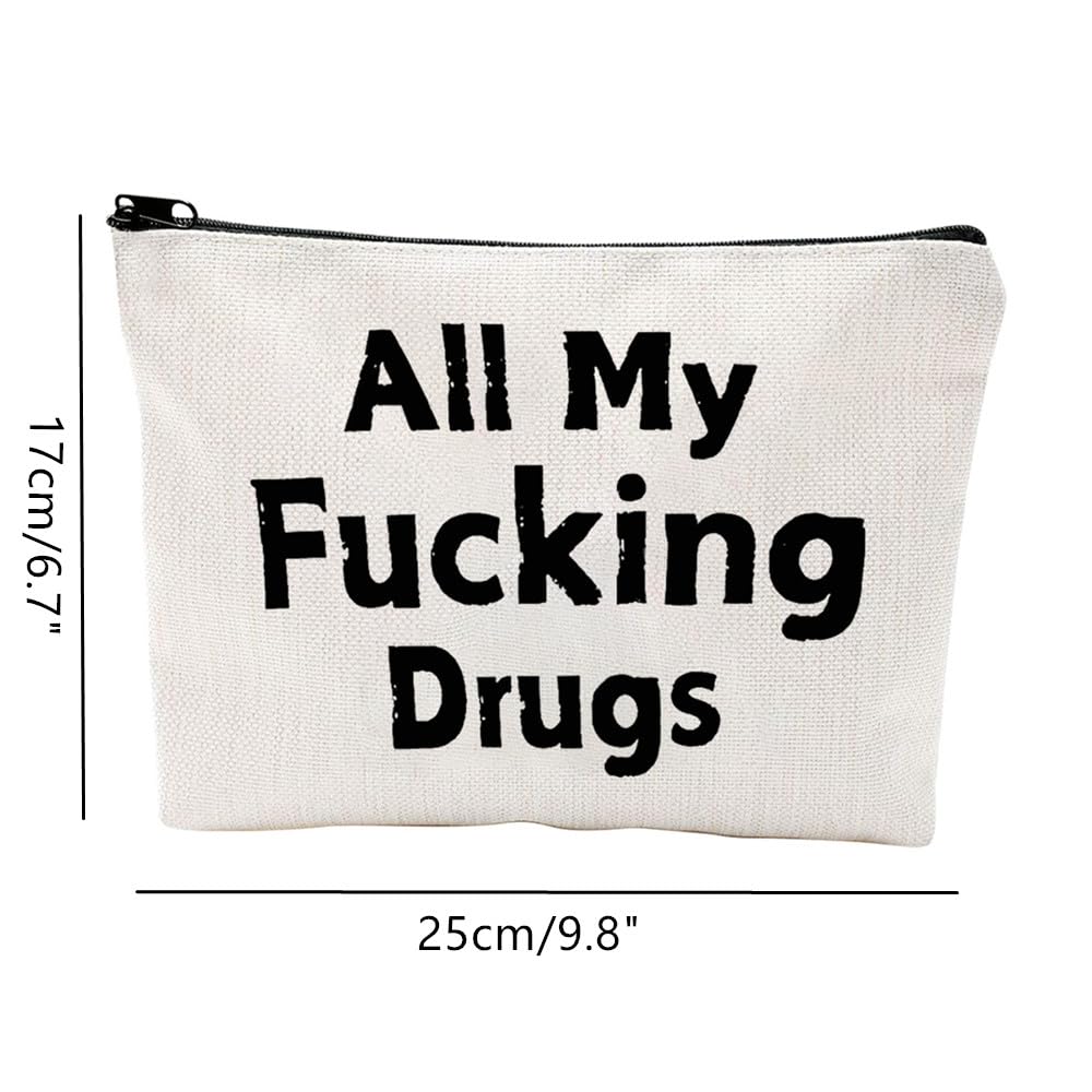 Mamarmot 2Pack Pill Medicine Drug Bag Charger Cable Zipper Organizer Pouch Bags Case Toiletry Case Multifunction Pouch First Aid Kit Health Gifts Small Cotton Pouch for Patient Women Girls Friend (B)