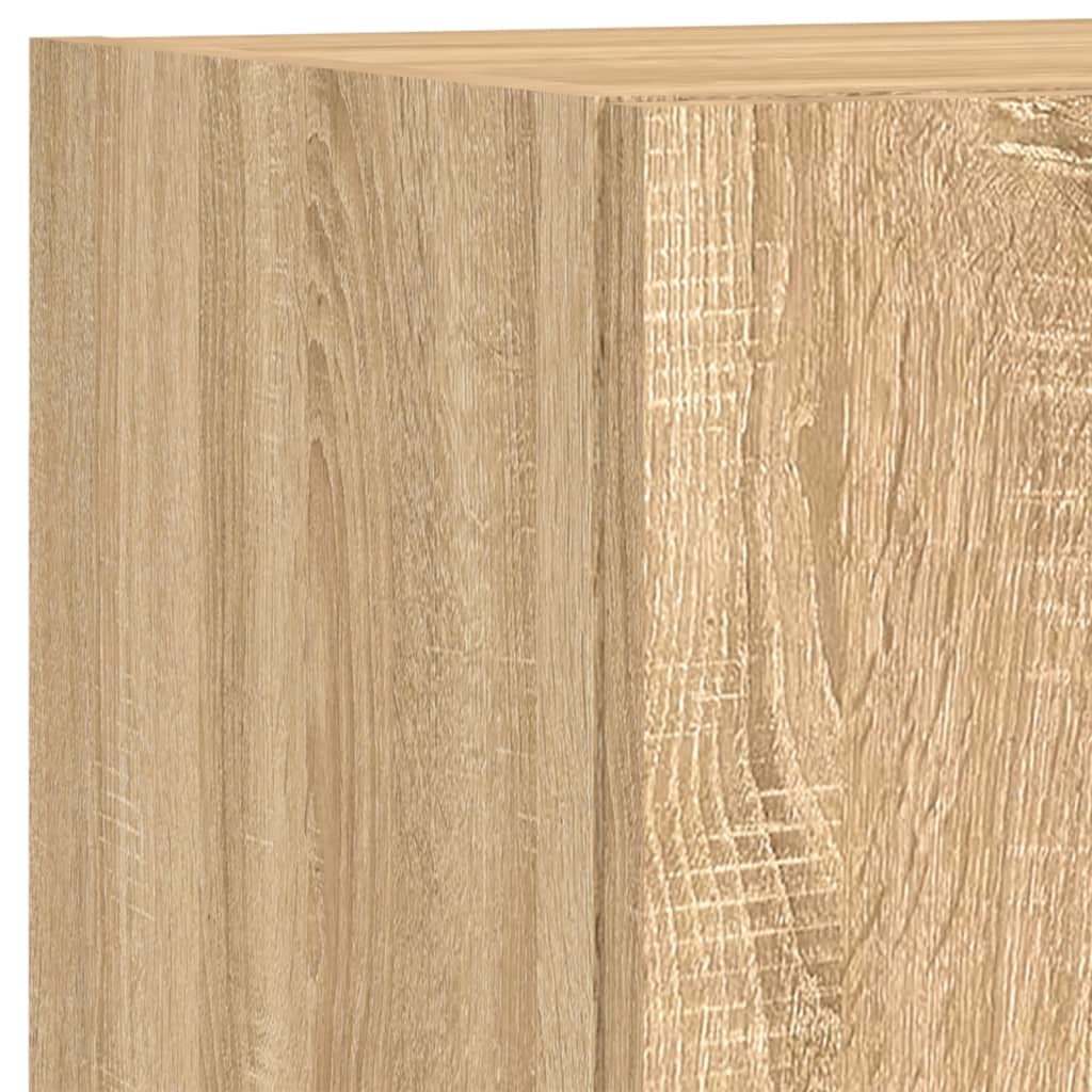 vidaXL Mueble para TV con Luces LED, Soporte Flotante con Almacenaje, Armario Consola de Pared, Mueble Multimedia de Salón Dormitorio, Roble Sonoma