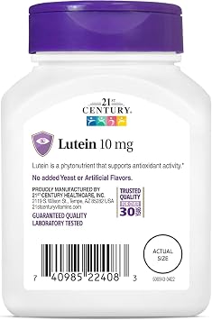 21st Century Lutein 10 mg Tablets, 60 Count