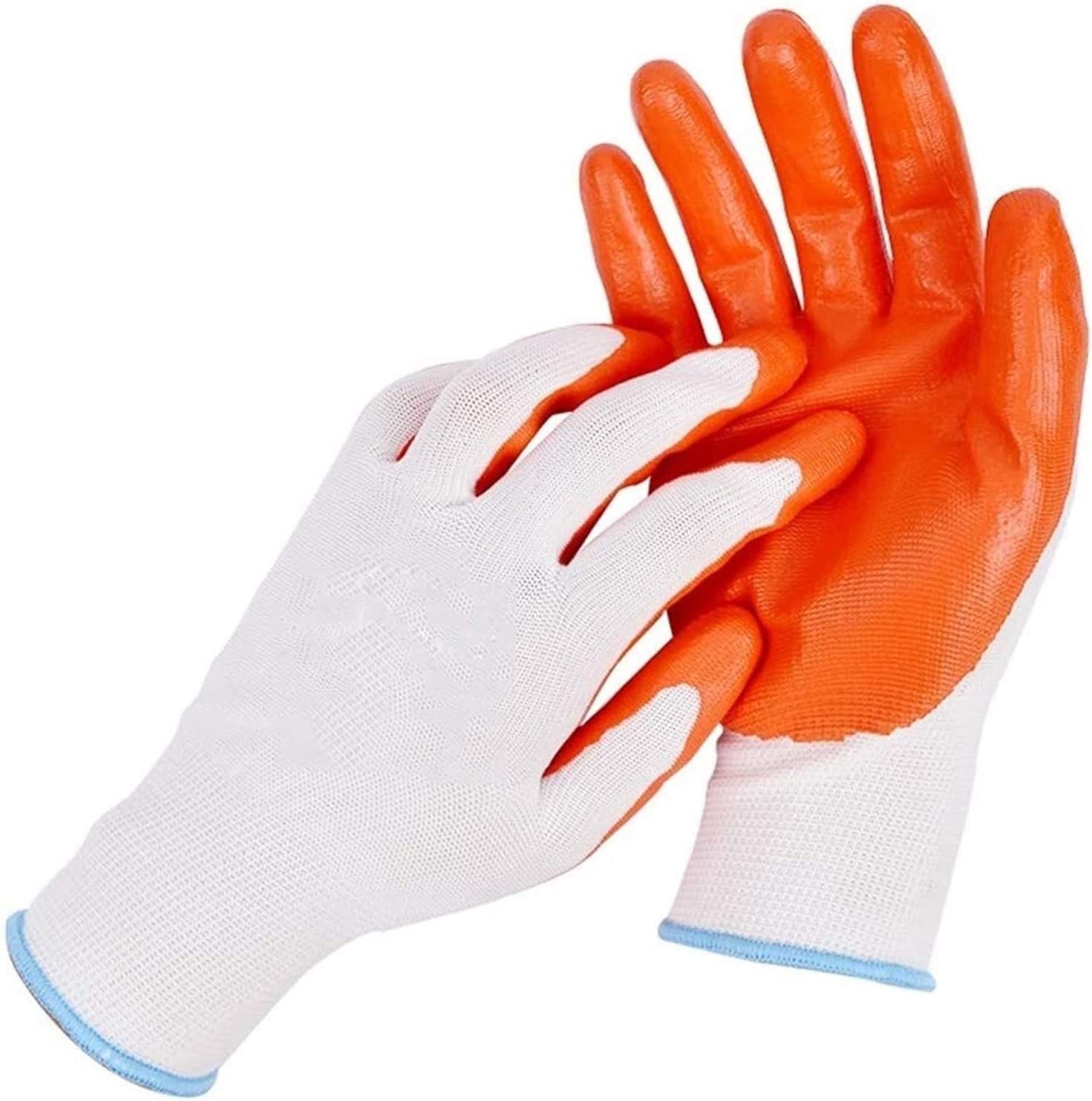Guantes protectores, guantes de jardinería, 12 pares de guantes industriales de punto de nailon, guantes de trabajo, jardinería, para hombres y mujeres