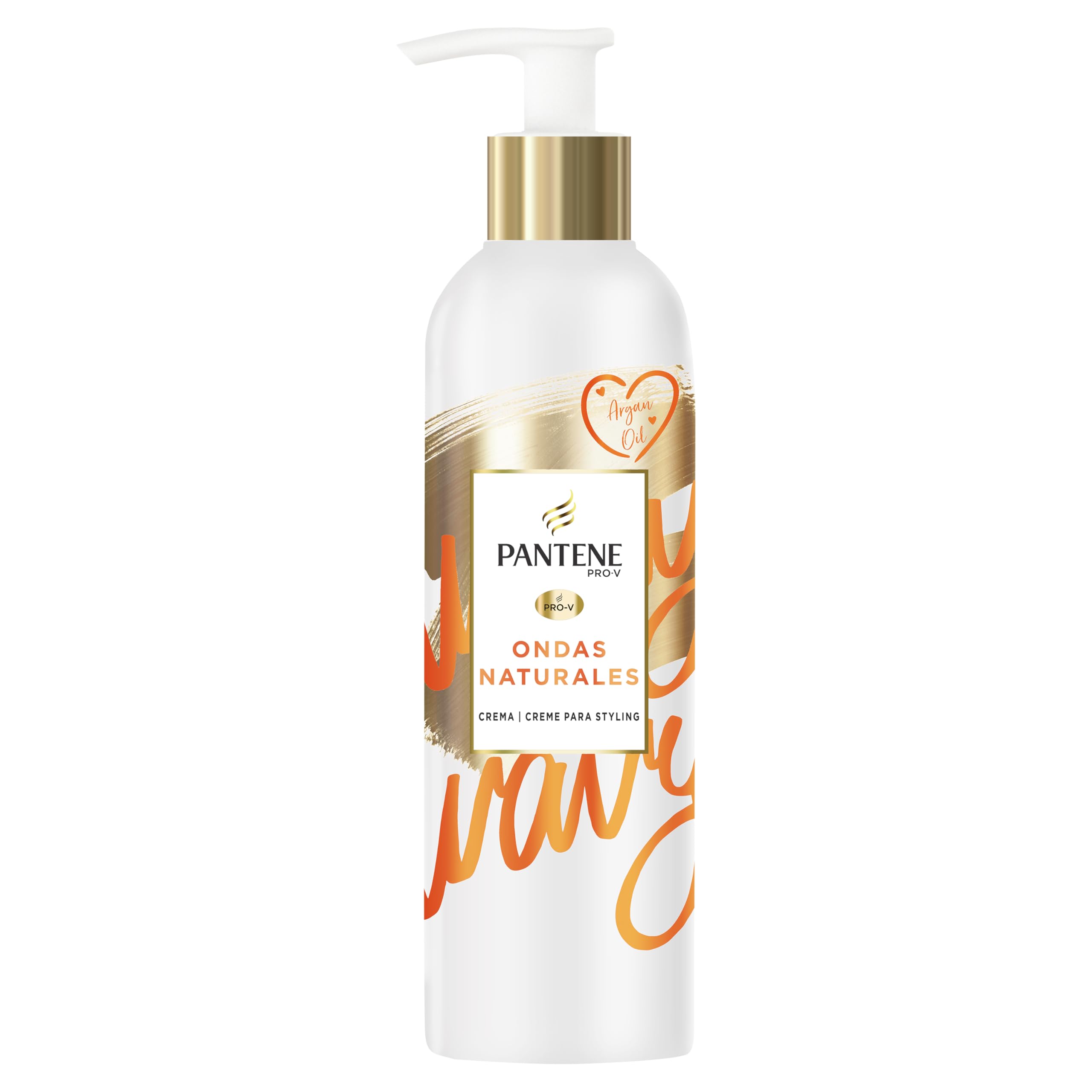Pantene Pro-V Krem do stylizacji fal z ruchem odżywczym i ochronnym przed ciepłem, z olejem arganowym, 235 ml | Olej kokosowy odżywia i chroni przed ciepłem, zapewniając ruchome i zdefiniowane loki