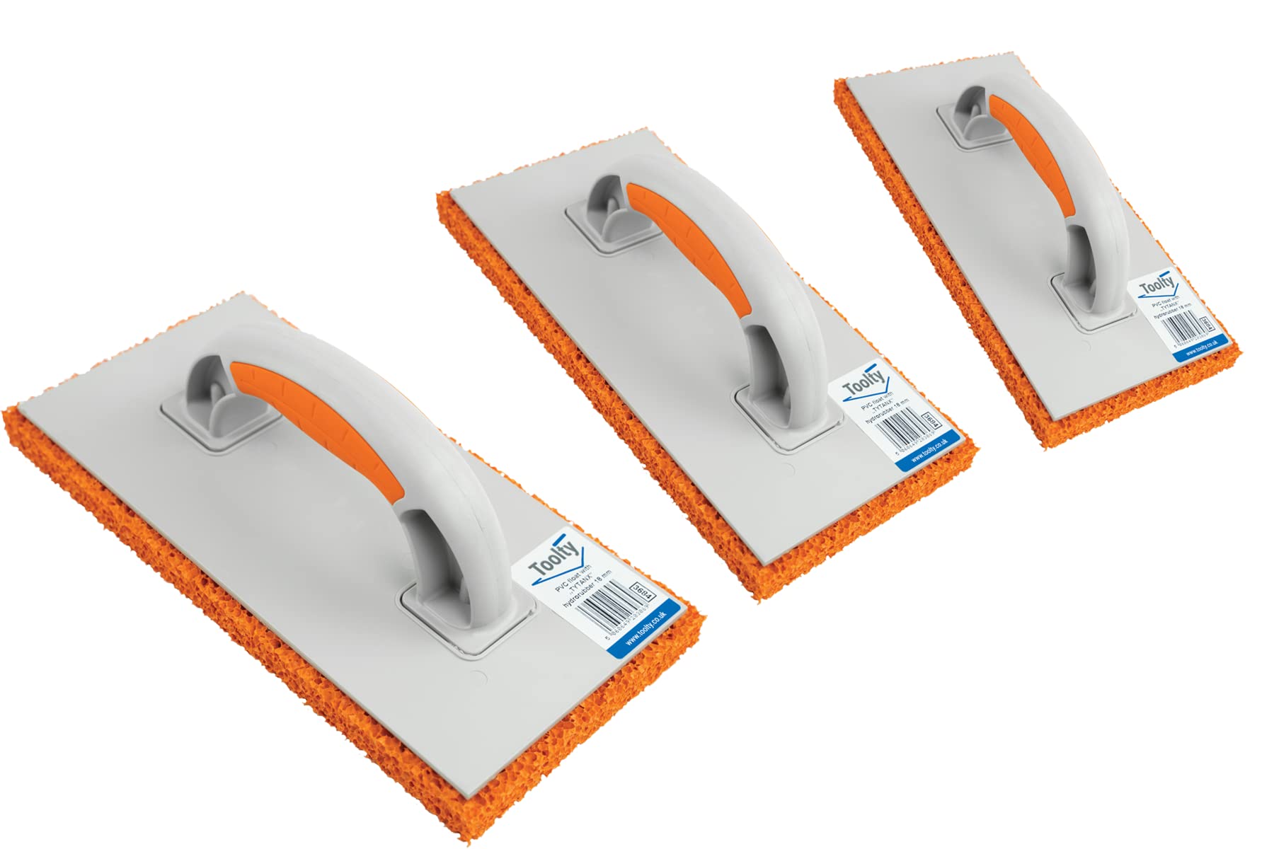 3PCS Orange Sponge 18mm Rubber Handle Float 280 x 140 Plastering Rendering Rough