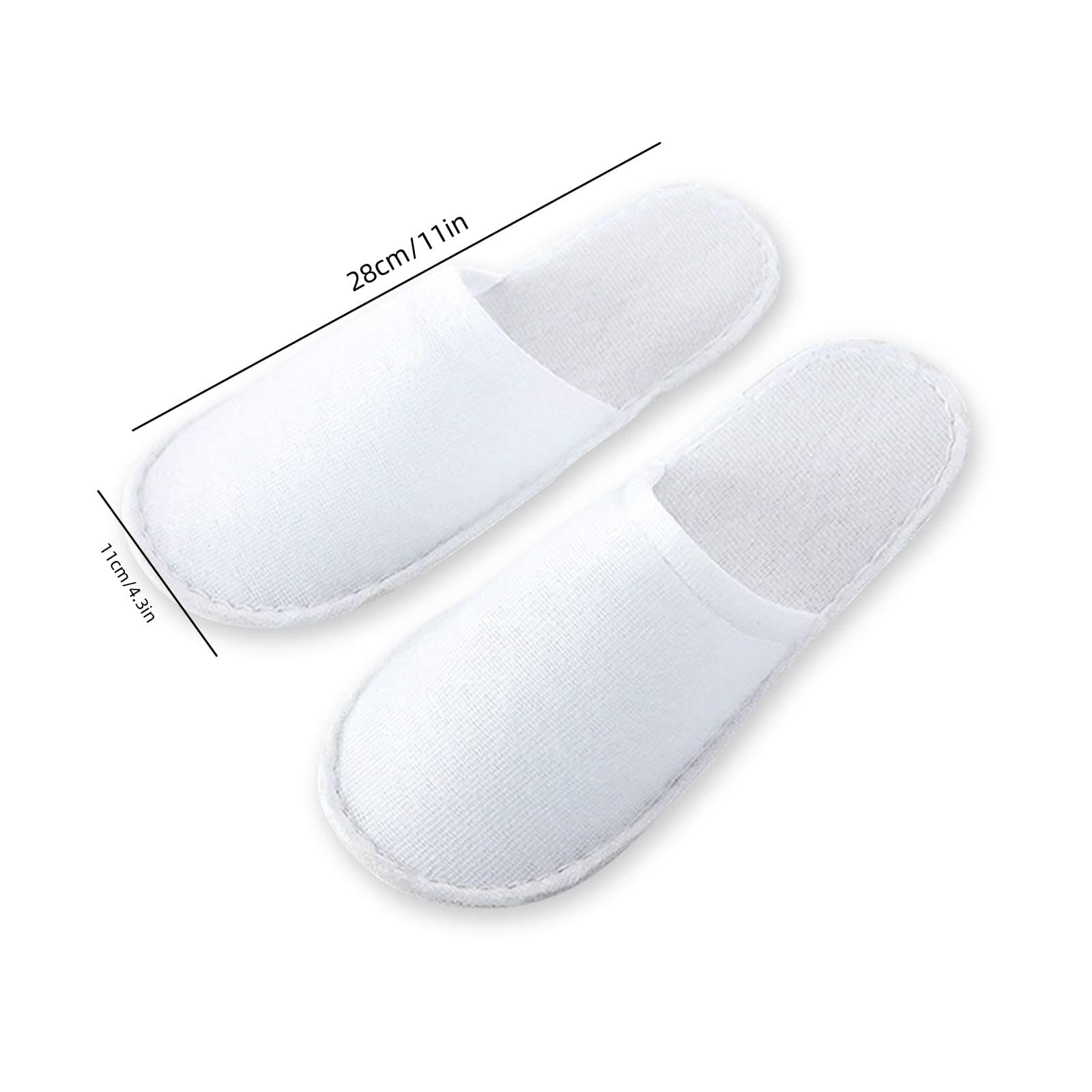 Kiuiom Pantofole Antiscivolo, Pantofole Ospiti Riutilizzabili, Ciabatte Ospiti Lavabili, 4 Paia Suola Antiscivolo Chiuse Ciabatte Antiscivolo Pantofole Unisex (Bianco Tutto Incartato)