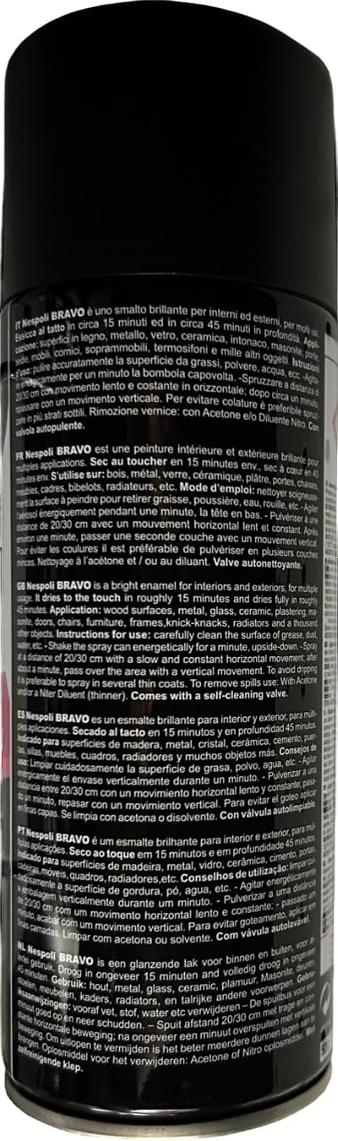 NESPOLI Aérosol peinture noir mat 400 ml