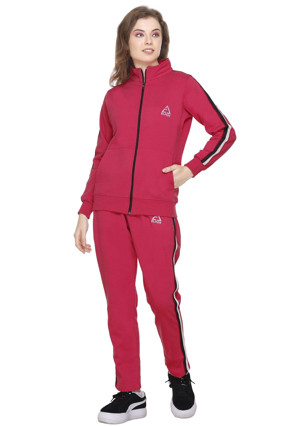 elpida Stylish Zippered Casual Ladies Tracksuit-picture-31