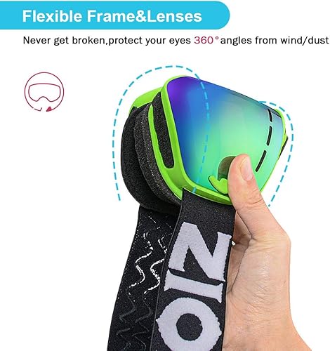 Miniatura 8 de ZIONOR XMINI Gafas de esquí o snowboard para niños y niñas Gafas para la nieve con protección de rayos ultravioleta, no se empañan, con lente
