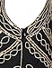 Plus Size 1920s Vintage Fringed Gatsby Sequin Beaded Tassels Hem Flapper Dress for Women (Black Gold, XX-Large)