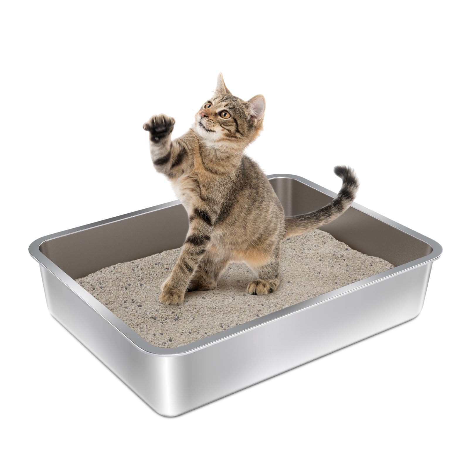 Olacat Stainless Steel Cat Litter Box