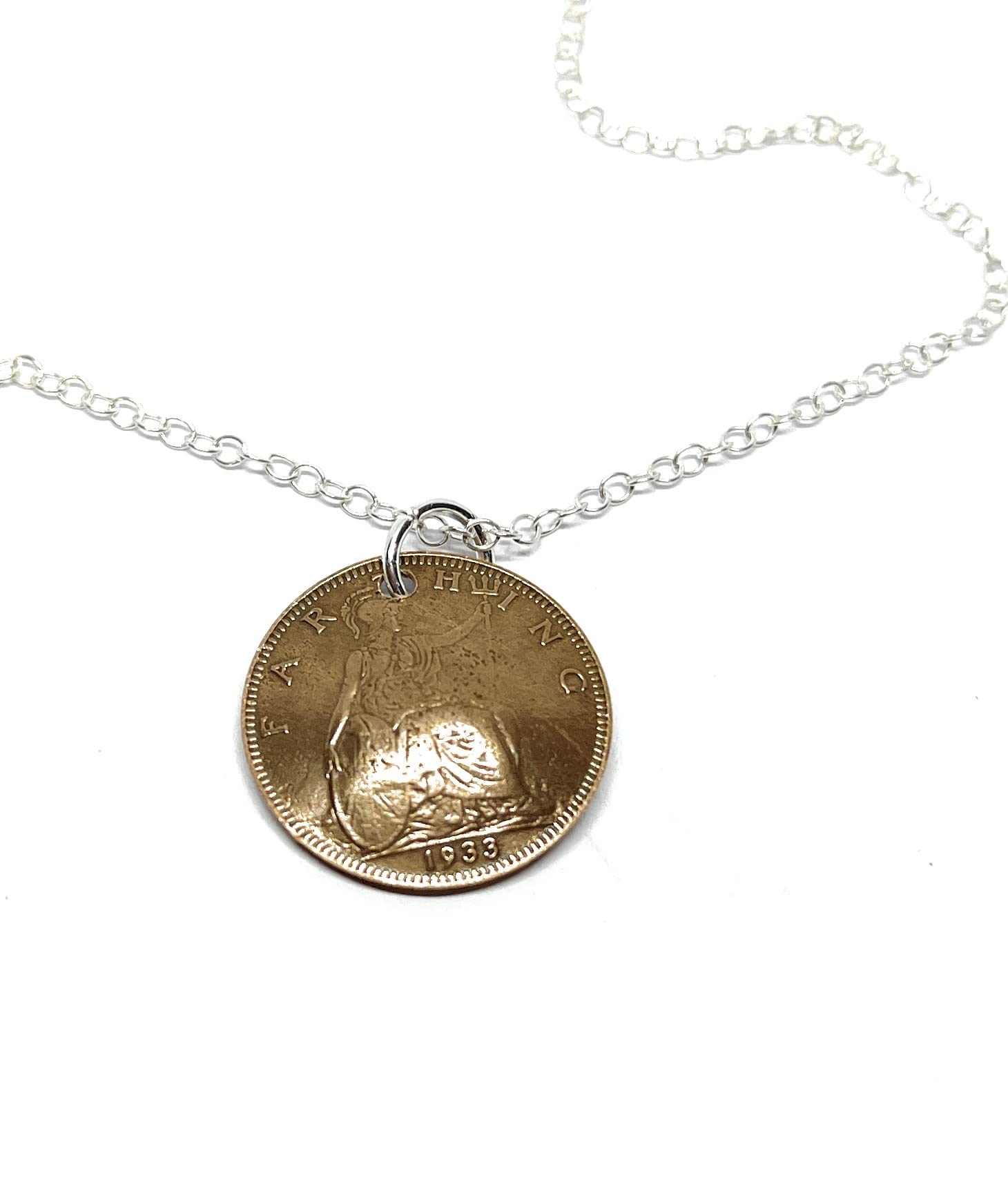 1933 Original Farthing Domed Pendant for a 89th birthday, Other Clasp Type