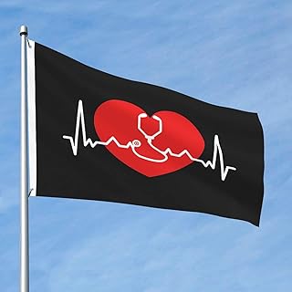 Stethoscope Heartbeat Doctor Nurse Premium 2x3FT Flag - Durable and Vibrant Design for Indoor/Outdoor Use