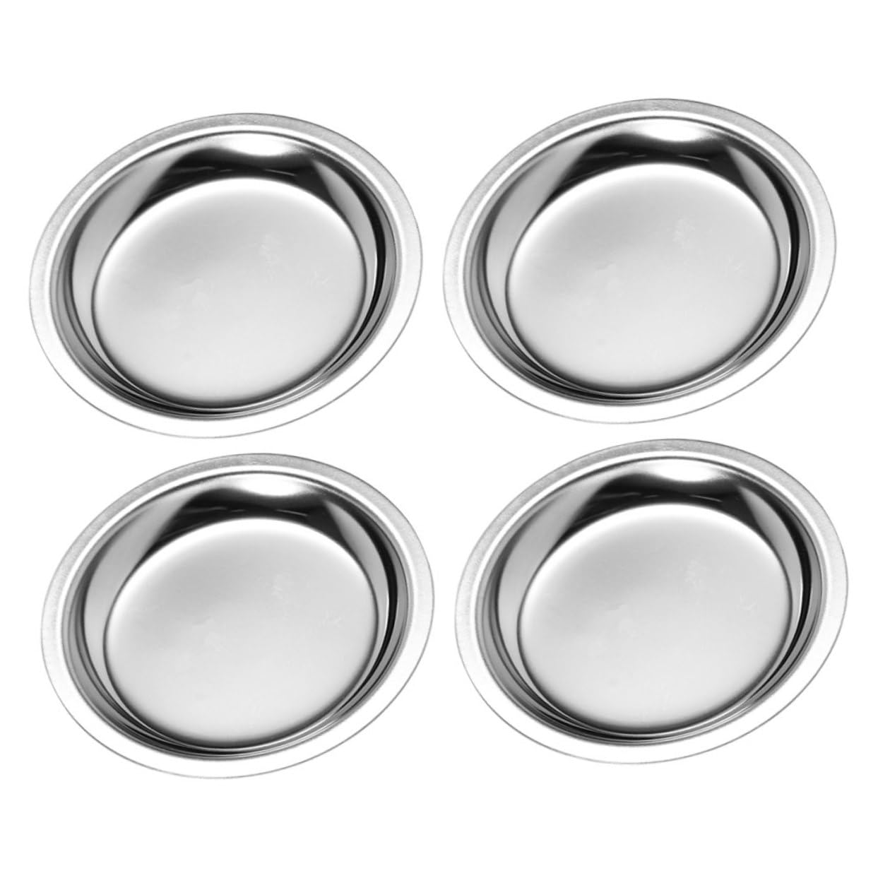 BIUDECO Metal Tea Bag Saucer Coaster Round 4pcs Hot Insulation Bar Restaurant Home