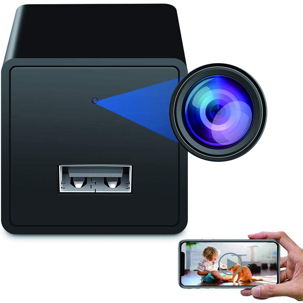 Leonnn-Mini spy Camera, Security Camera Charger, with 32 GB SD Card Full hd Hidden Camera Charger USB Charger, Camera Recording Cycle Nanny CAM Socket for Home and Office