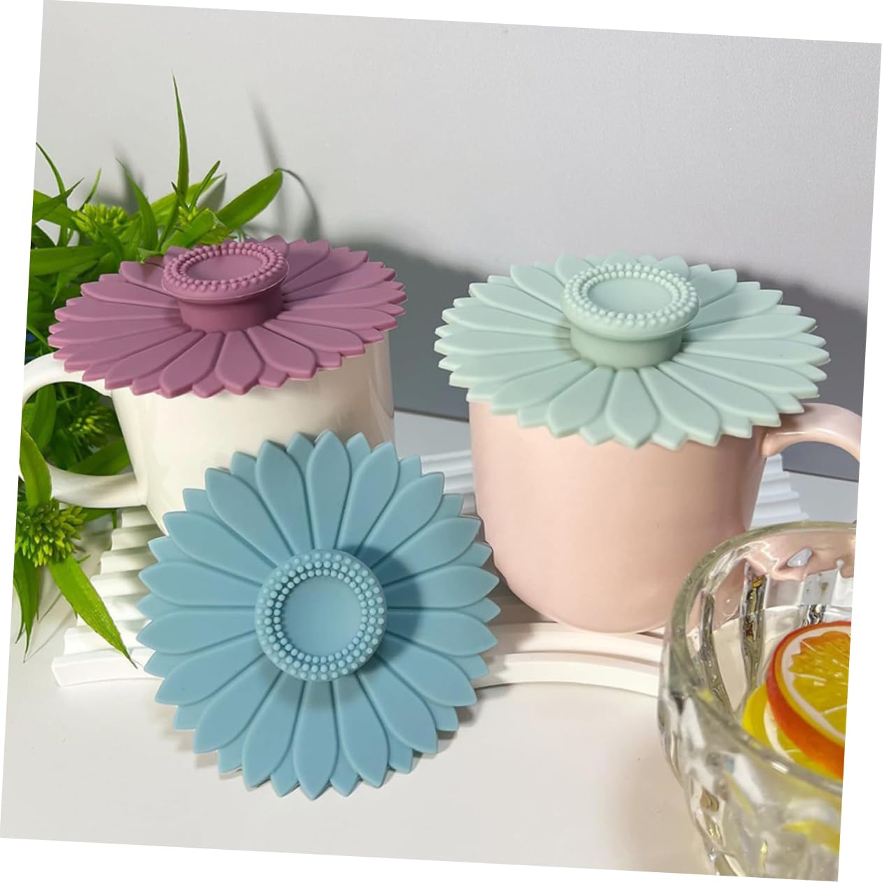 Coperchio a Girasole in Silicone 12 Pezzi per Tazze e Bicchieri