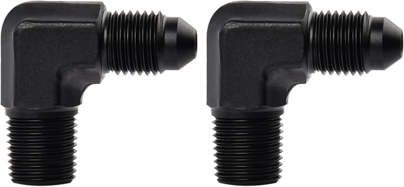 Conexão 3AN para 1/8 NPT EVIL ENERGY em Alumínio 6061-T6, Cotovelo 90° – 2 unidades