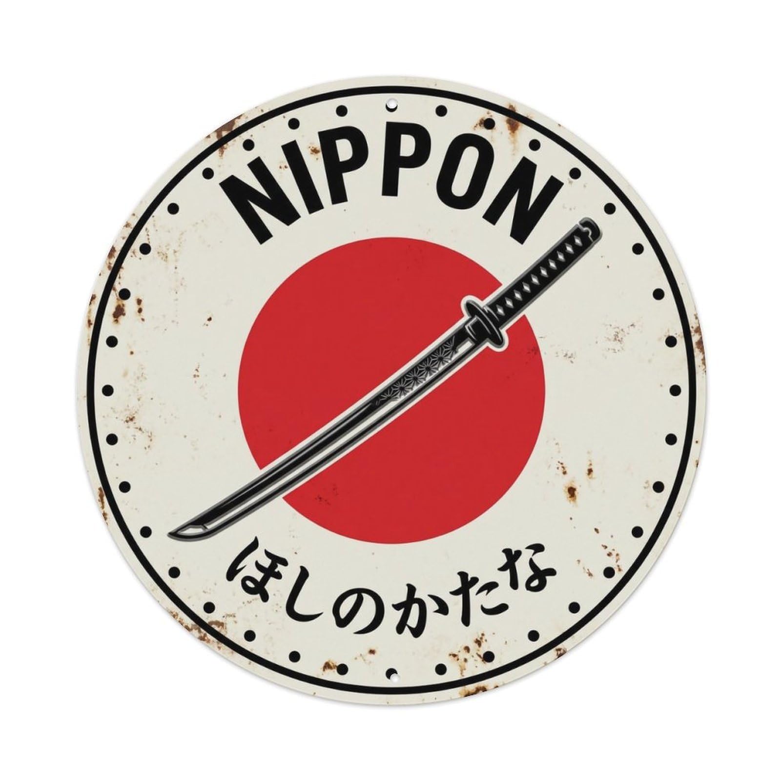 Star Sword Nippon Blade Weapon Historic Metal Tin Sign