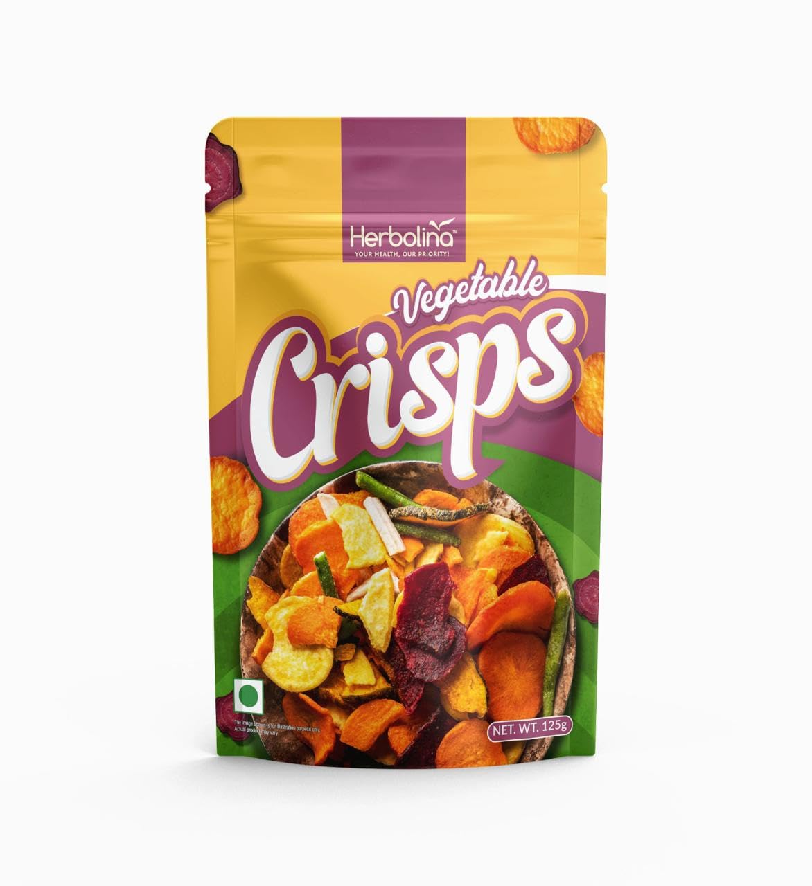 Herbolina – Vegetable Crisps 125gm | Mixed Real Veggies | High Fibre & Protein | Supports Weight Management & Heart Health | Gluten-Free Savoury Snack-image-44