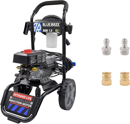 Miniatura 2 de AR Blue Clean MAXX3000-BND2QC, incluye lavadora a presión eléctrica MAXX3000 con adaptadores de transferencia M22. 3000 PSI, 1.3 GPM, fácil conexión