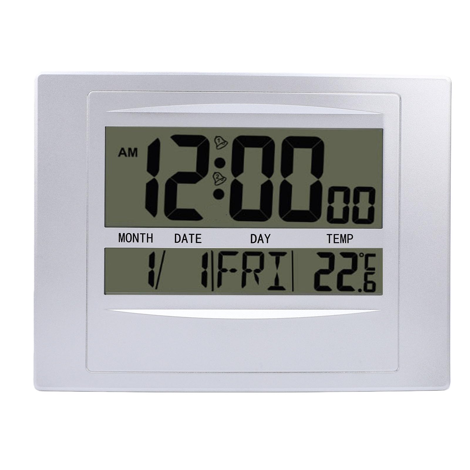 Fabater Orologio Elettronico da Scrivania con unità a Doppia Temperatura e Ampio Schermo Facile Visualizzazione in Camere da Letto e Uffici