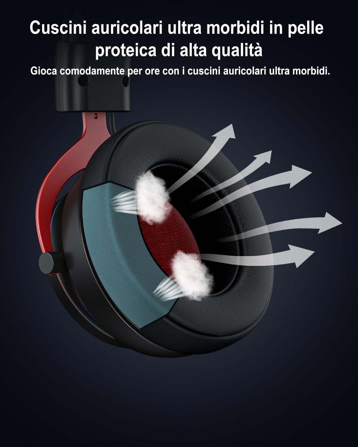 Inwa Cuffie Wireless Gaming con Mixer Bilancio Gioco/Chat, Bassa Latenza 5.8GHz, Audio Surround 7.1, Cuscinetti Auricolari Morbidi, Microfono Removibile, Compatibili PS5, PS4, PC, Switch
