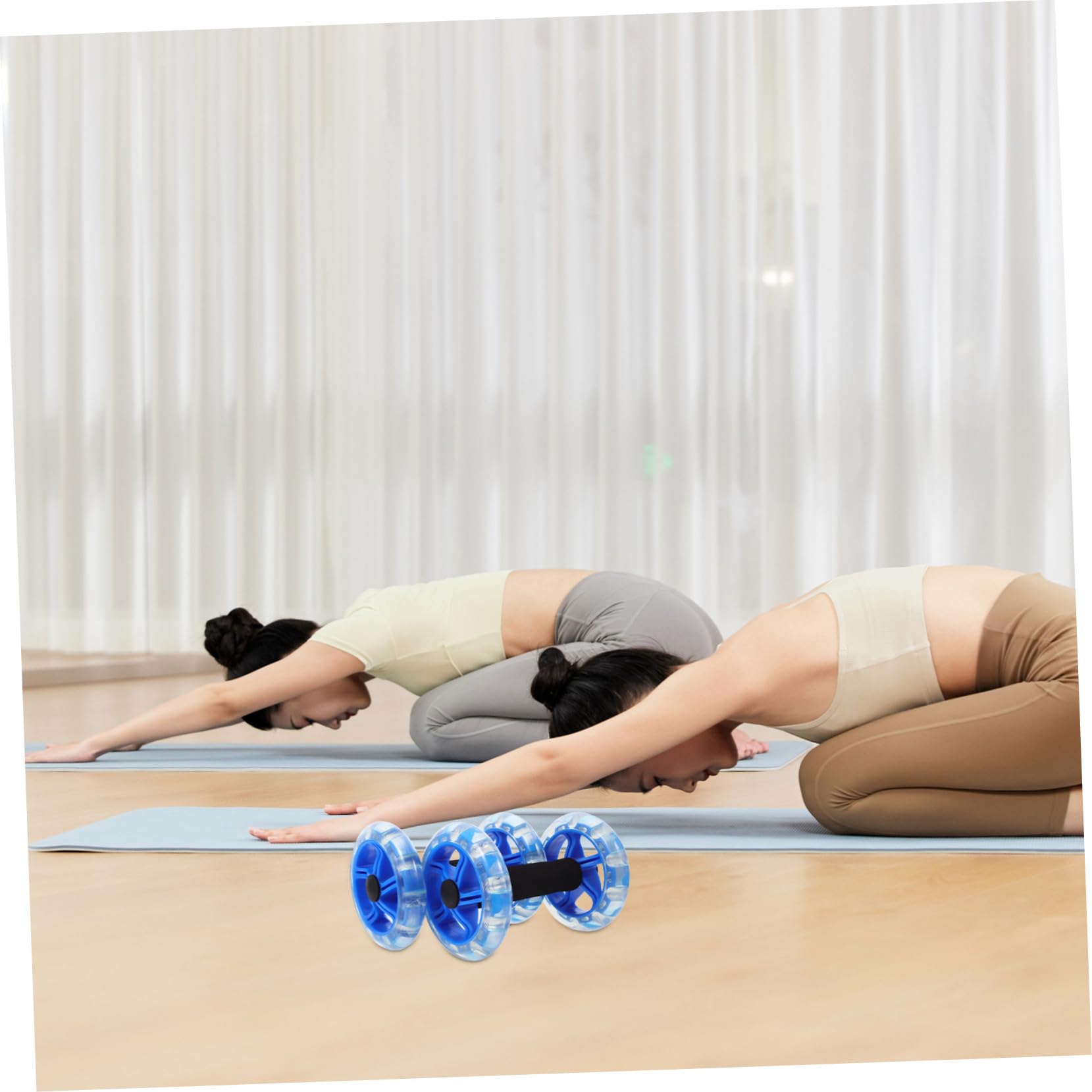 ABOOFAN Ruota Addominali Fitness Doppia Ruota e Manici Antiscivolo in Pp e Pvc, Leggera e Confortevole per Allenamento Addominale a Casa o Palestra