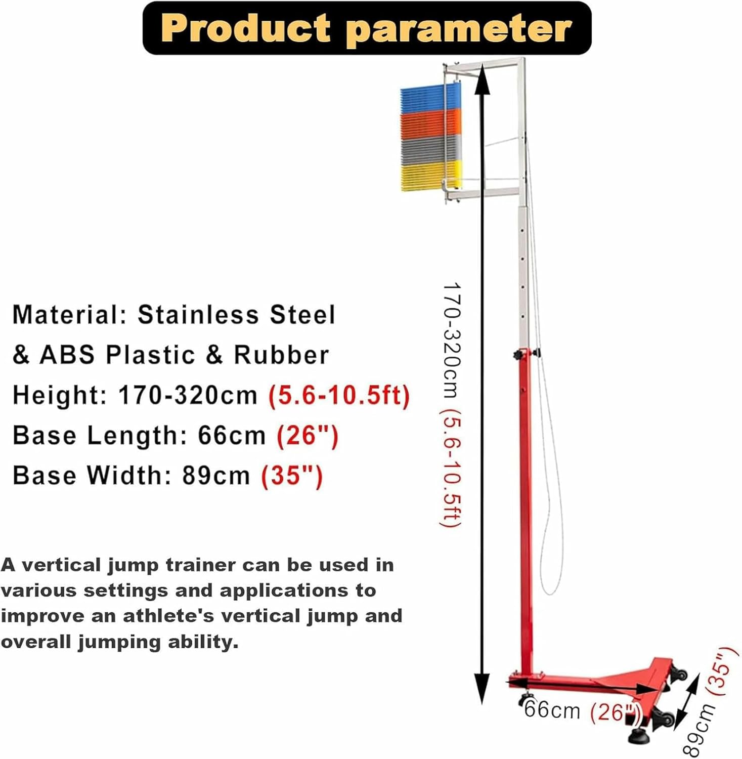 Vertical Jump Tester with Adjustable Height, Measurement Tool for The Vertical Challenger Jump Tester, High Jump Training, Stable Measurement Tool ~/