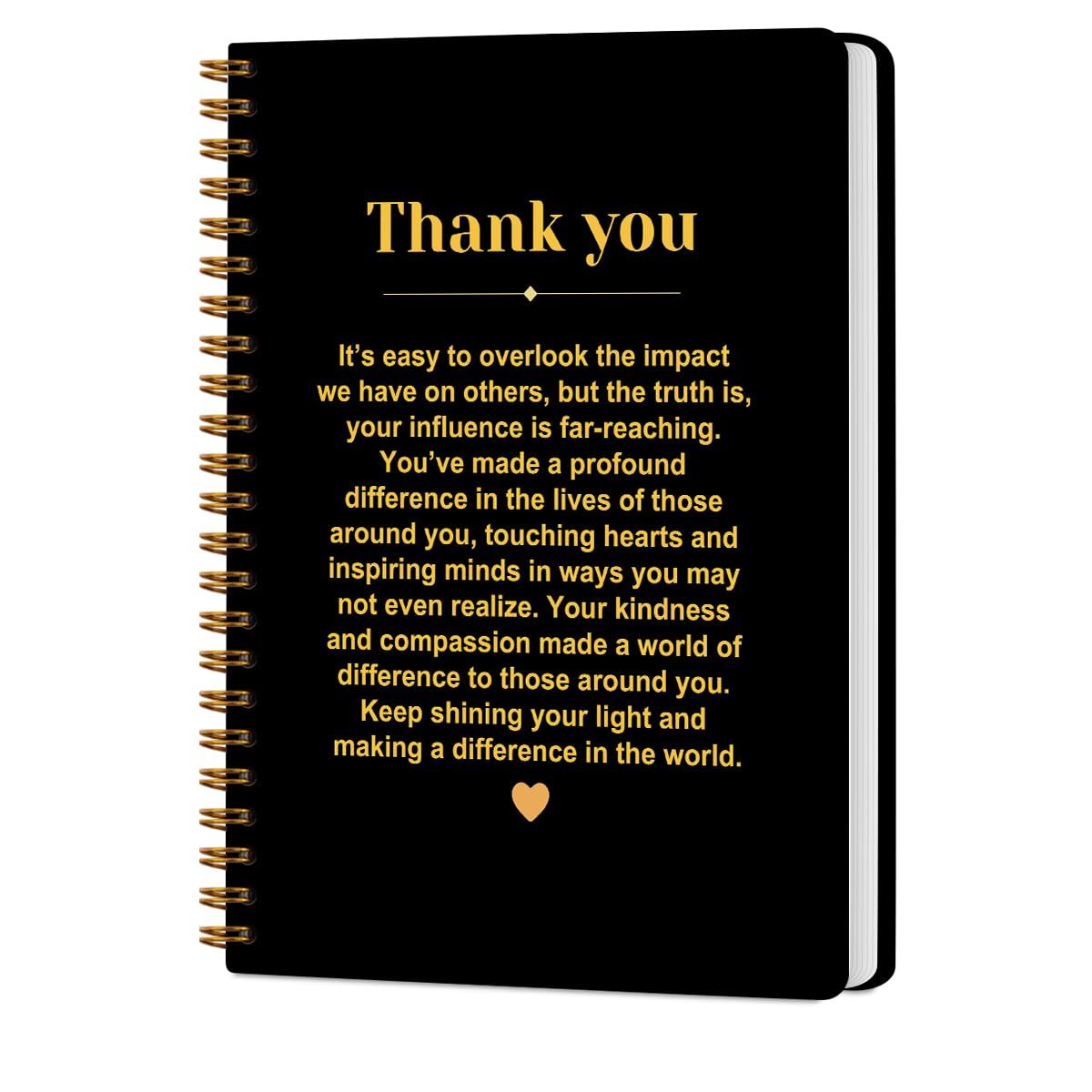 CQM Thank You Gold Hardcover Spiral Notebooks, Notebook College Ruled, Thanksgiving Gifts for Colleagues Leaders, Thank You Gift for Women Men Coworkers Leader Mentor Appreciation Gifts for Employees — image 1