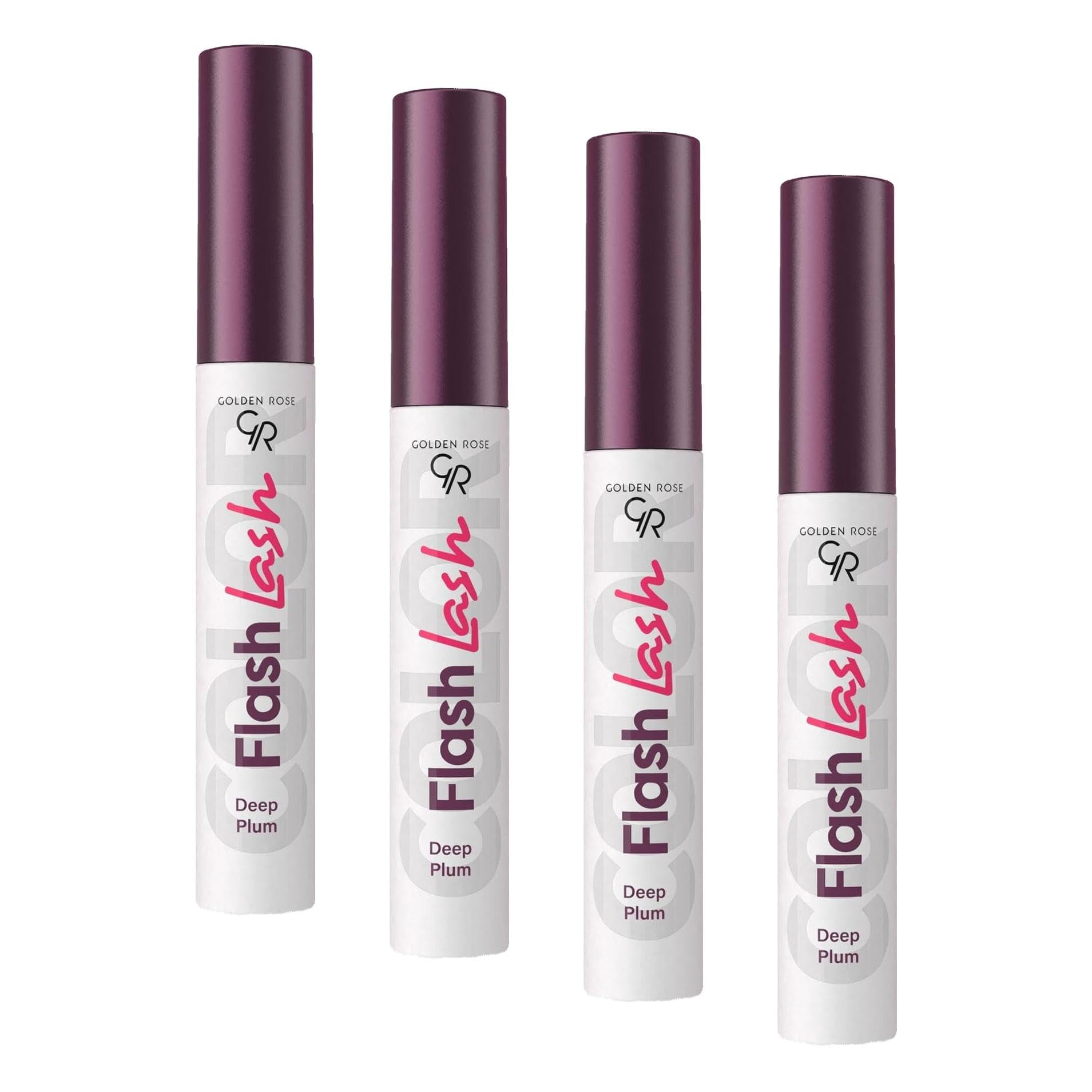 Golden Rose Flash Lash Colored Mascara No: 09 Deep Plum - Renkli Maskara (4 paketi)