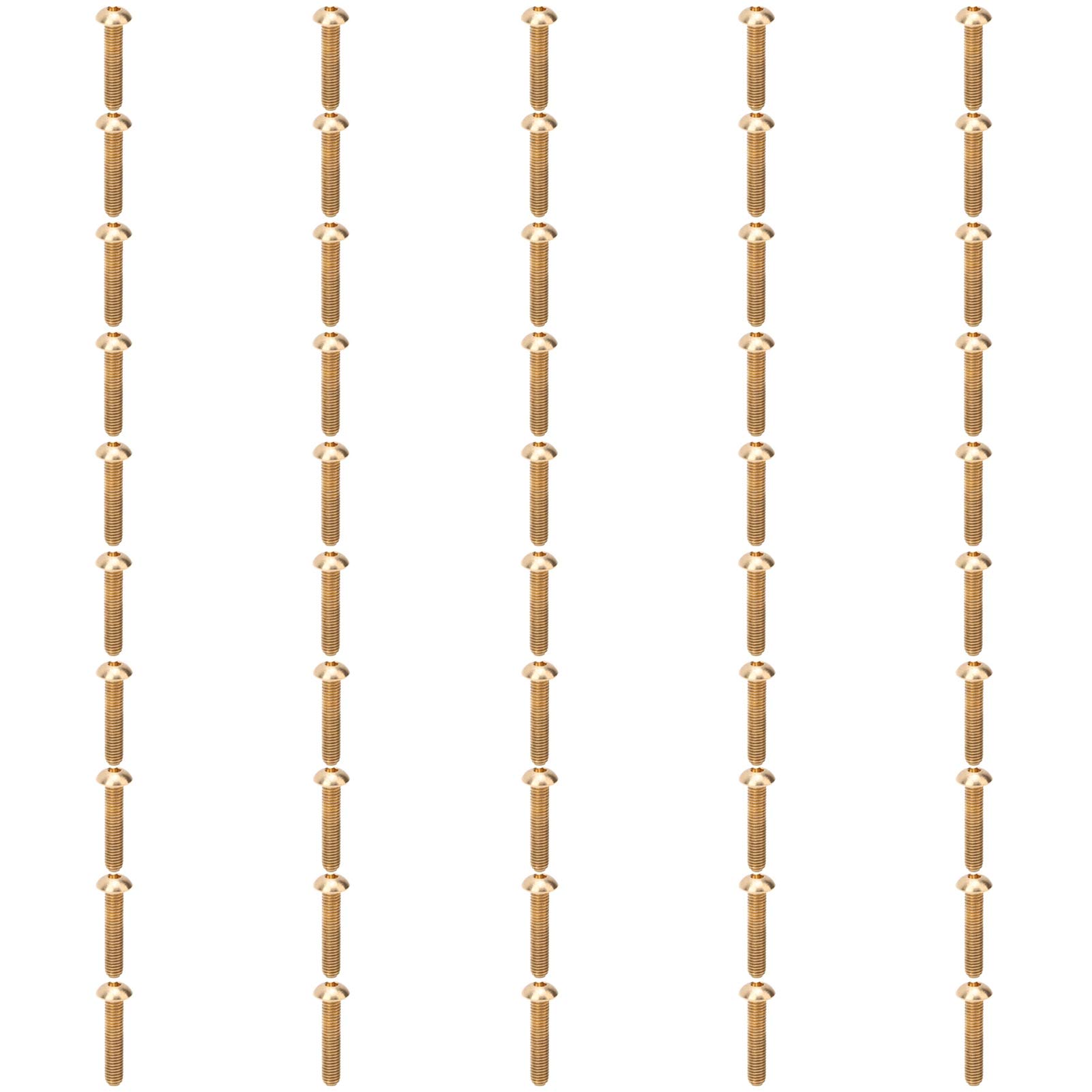 50 piezas de tornillos hexagonales de cabeza redonda, sujetadores de cobre M5, tornillos industriales de cobre puro antióxido con roscas profundas para maquinaria y aplicaciones (M5*25mm)