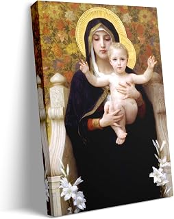 GUN SUPPLIES OUTLET LLC Madonna and Child Angels Playing Poster Virgin Mary Picture Blessed Mother Holy Painting Catholic Christian Religious Wall Art Decor for Home (Madonna with Child, 8"x12")