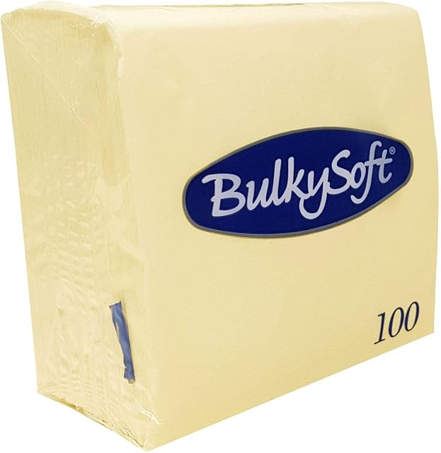 Paper Serviettes Soft Napkins 33x33cm 2PLY BulkySoft Solid Colours (Buttermilk Cream)