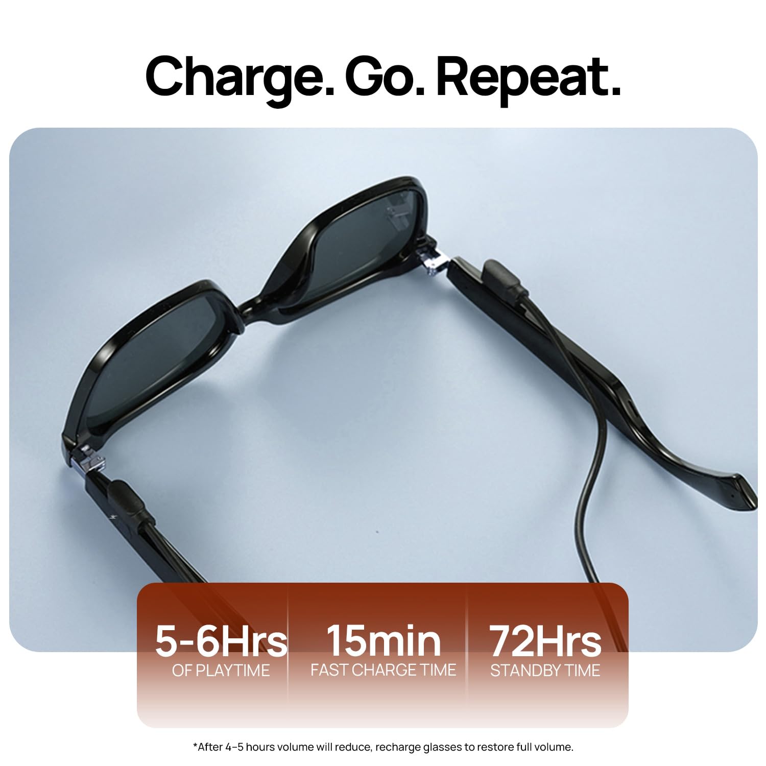 Fire-Boltt Fire-Lens Dune Smart Glasses, Bluetooth Calling & Open-Ear Bluetooth Sunglasses with HD Sound & Smart Audio Touch Controls Voice Assistant (Siri/Alexa/), Fast Charging for Men & Women — Amazon image 16