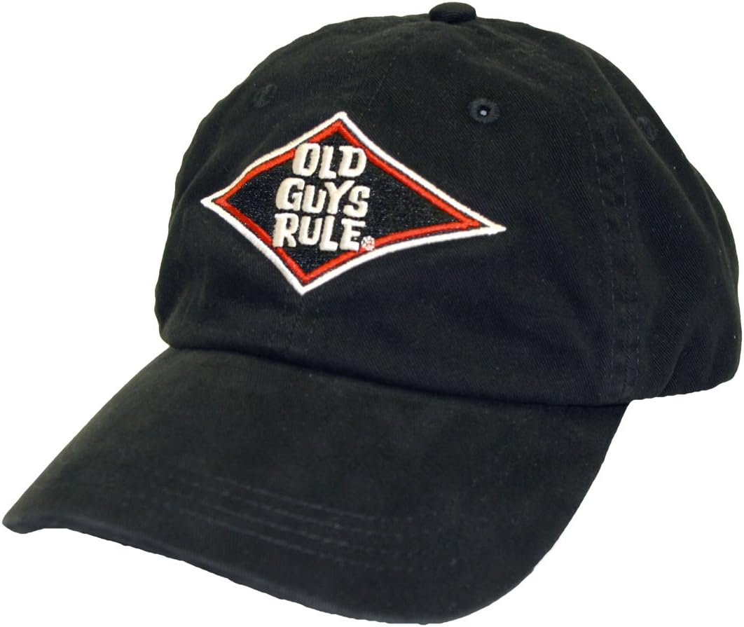 OLD GUYS RULE Hat, Baseball Cap for Men | Diamond Logo | for Dad, Husband, Grandfather | Black
