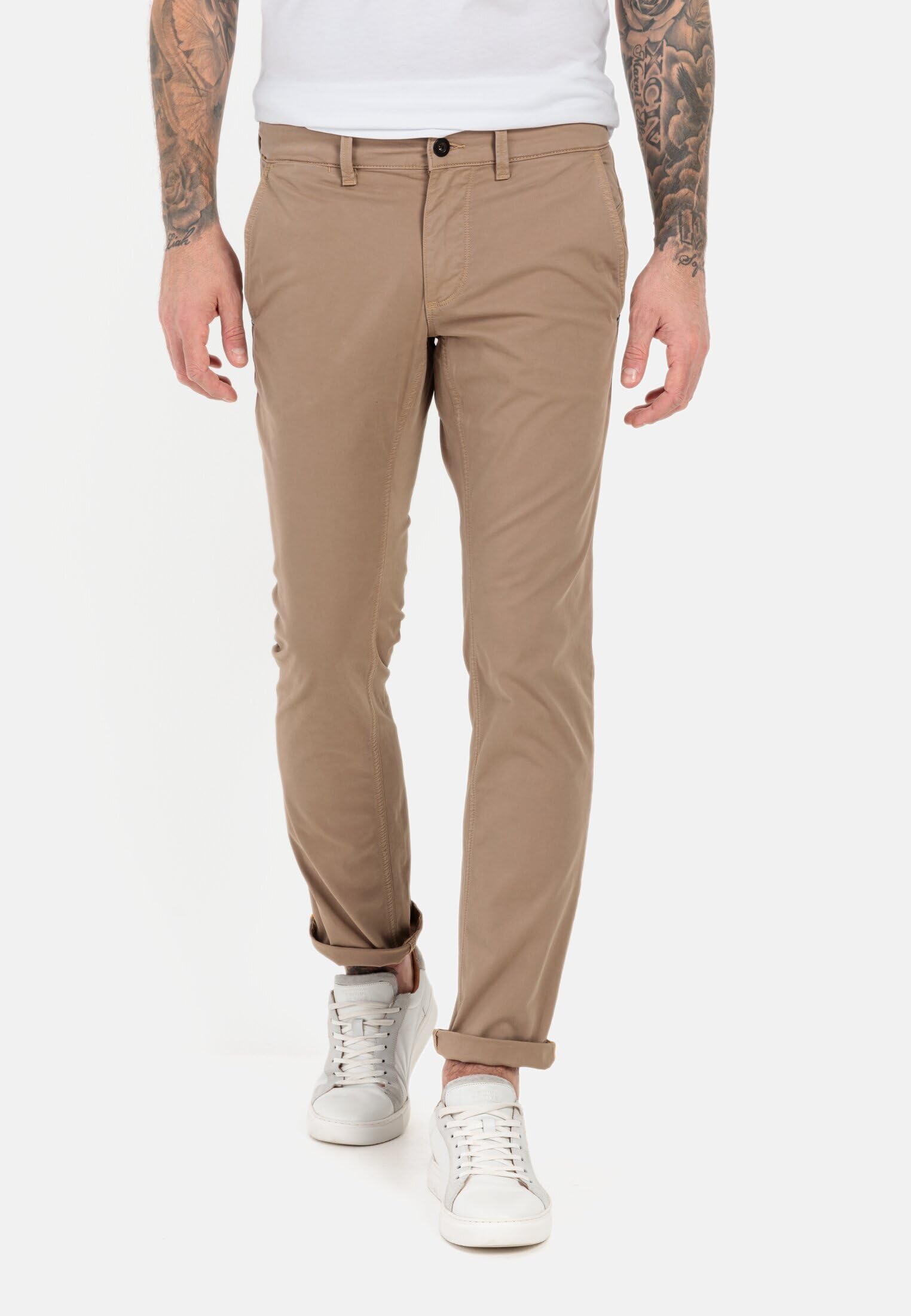 camel active Herren Stretch Chino Hose Regular Fit Houston Beige – Bild 2